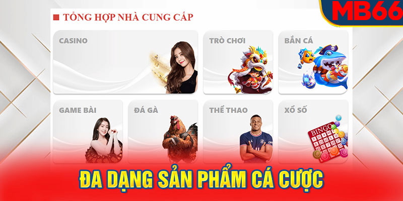 Hàng loạt các sảnh game cung cấp đến người chơi cá cược.